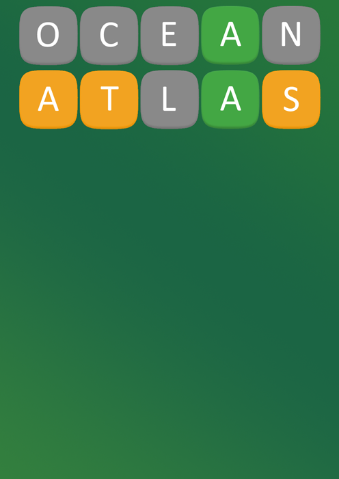 In the game, we enter the second word from those given by the service, for example - ATLAS